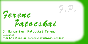 ferenc patocskai business card